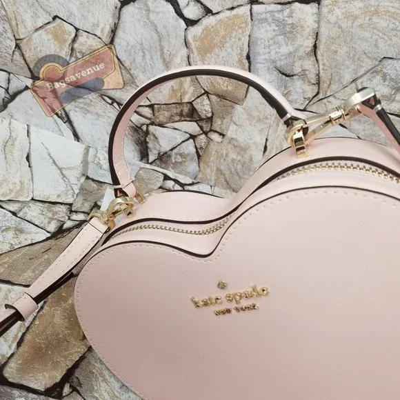 Heart Love Shack Purse Chalk Pink Crossbody Kate Spade #bagsavenue #authentic - Picture 9 of 12
